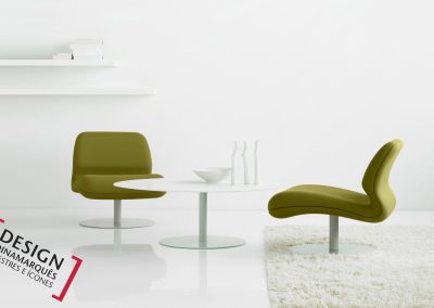 attitude lounge chair and a table by Morten Voss